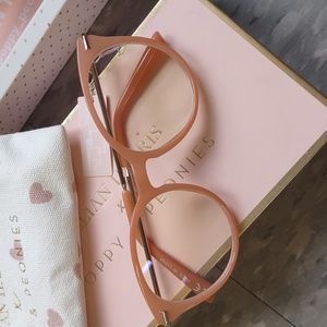 Jillian Harris x Poppy & Peonies "easy on the eyes" blue blocker glasses